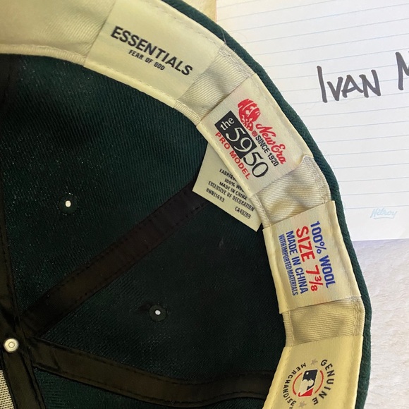 Fear of God x New Era Dark Green 7 3/8 - Picture 3 of 4